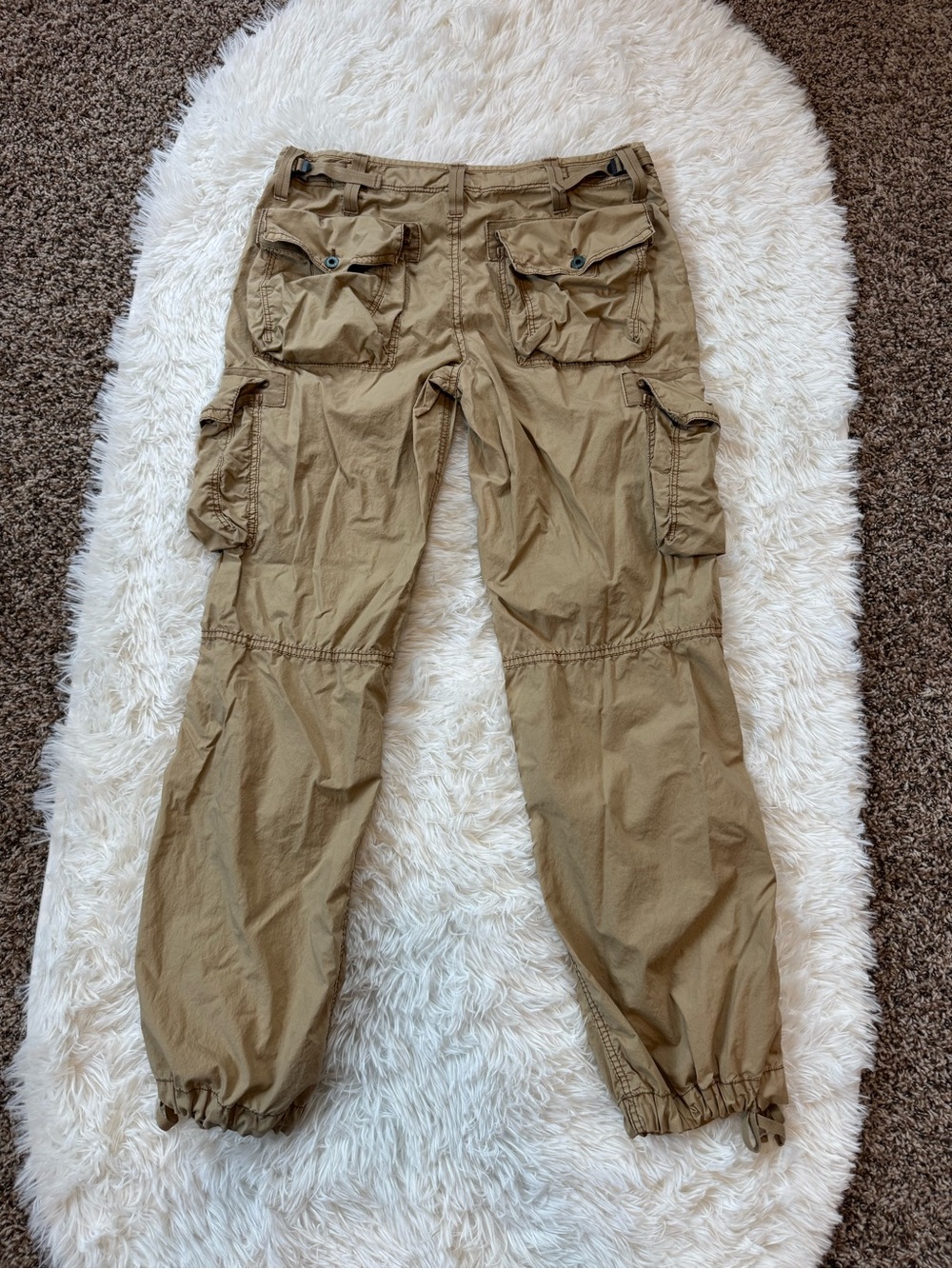 Y2K Ralph Lauren polo jeans co khaki 100% cotton lightweight cargo pants size 12 - Picture 9 of 12